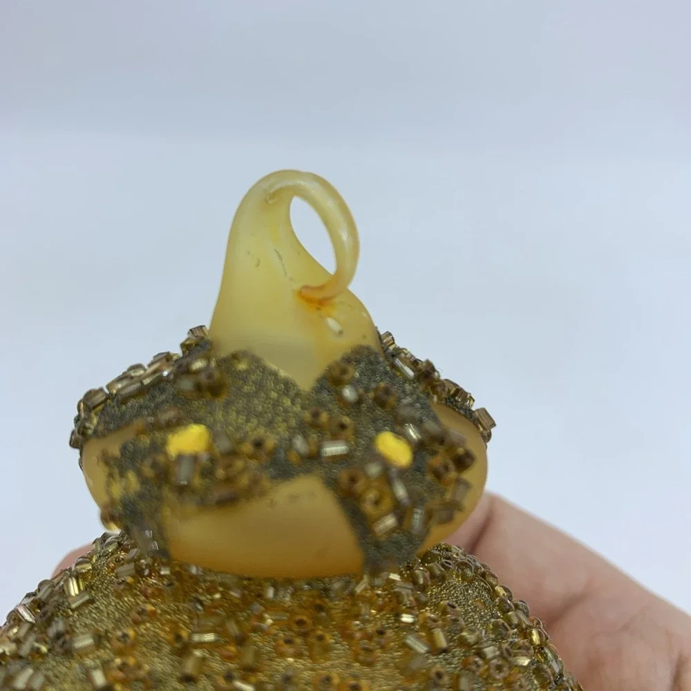 Vtg‎ Amber Finial Ornament 7